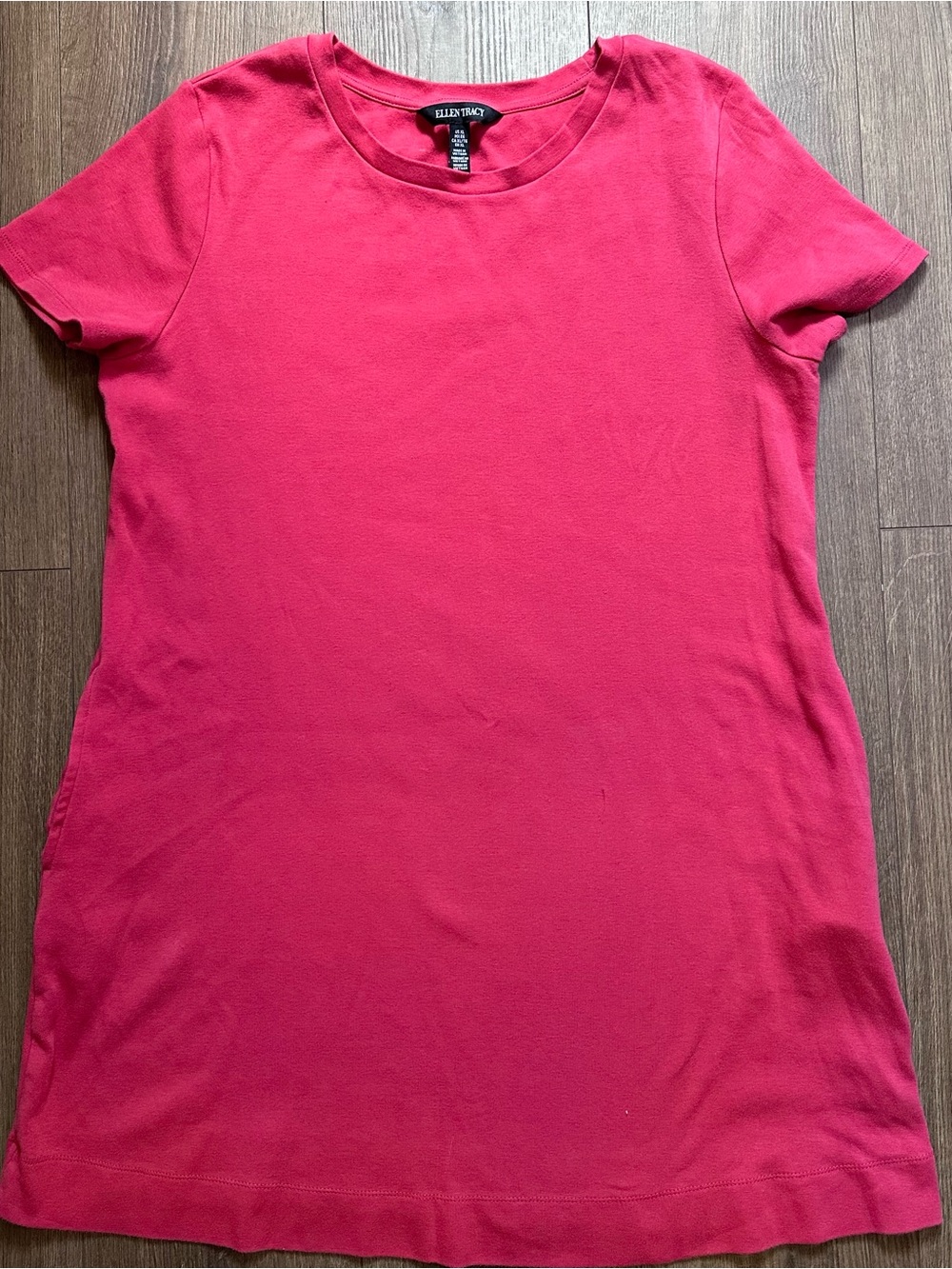 Ellen Tracy Short Sleeve Crewneck Tee - Raspberry